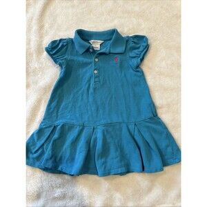 Ralph Lauren White Label 12 Months Blue Ruffle Dress Baby
